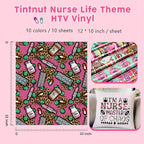 Tintnut Nurse Theme Heat Transfer Vinyl, 10 Sheets 12×10in Iron on Vinyl | - Image 2