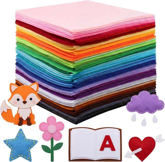 Moukeren 180 Pcs 6 x 6 Inch Felt Sheets Bulk by Moukeren