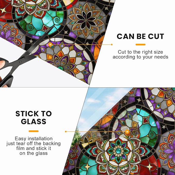 Stained Glass Window Privacy Film Static Cling - Image 6