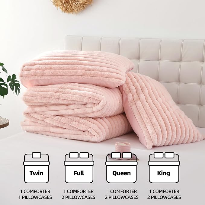 Smoofy Fluffy Full Size Comforter Sets 3 Pieces - Image 7