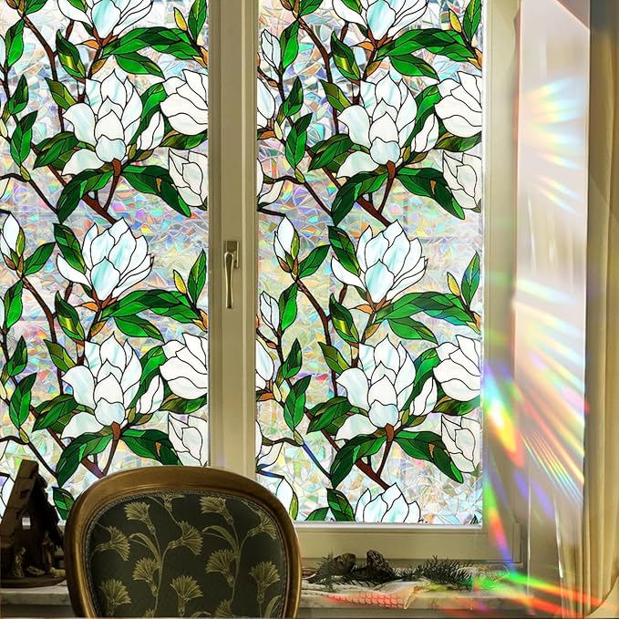 Rainbow Tinted Window Film, Sun Blocking Privacy Decal, Faux Stained Glass - Image 7