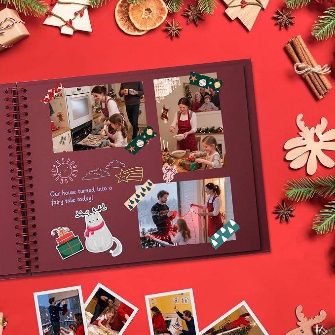 Scrapbook 7x7 Inch DIY Scrapbook Album Hardcover Kraft Paper 40 pages/20 sheets - Image 9