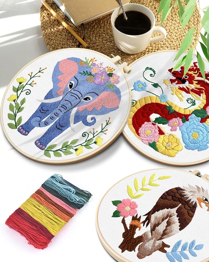 TINDTOP Embroidery Kit for Beginners Adult, Elephant Embroidery Kit for - Image 7
