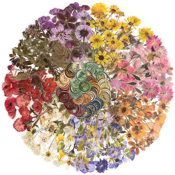 Yoksas Pressed Flower Wax Seal Stickers Set by YOKSAS