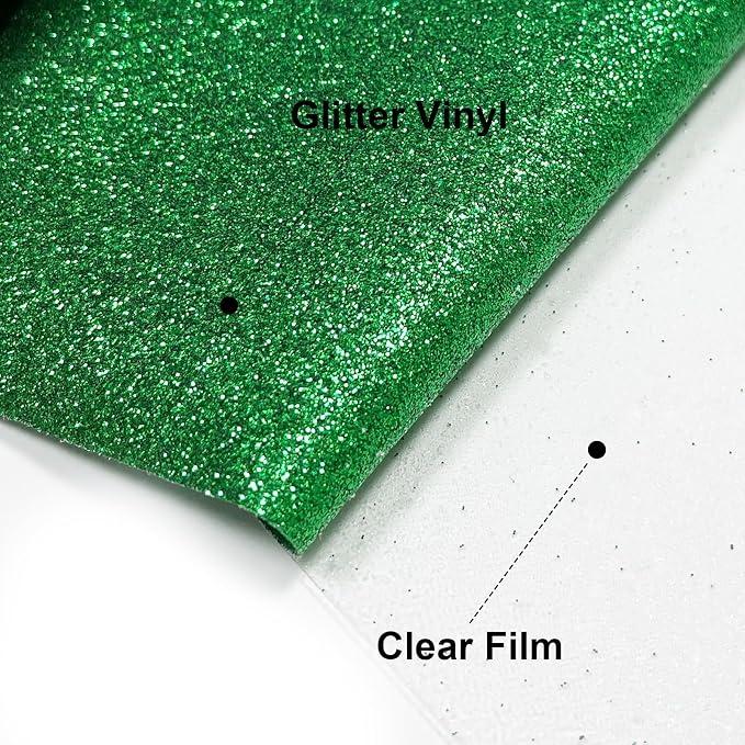 Efuncro- Green Glitter HTV 12'' x 8ft Heat Transfer Vinyl, Iron on - Image 4