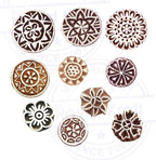 Henna Print Stamps Classy Small Round Shape Wooden Blocks Htag2155 - Image 2