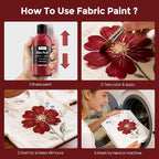 Nicpro Dark Red Fabric Paint, 8.45 oz Fabric Paint - Image 4