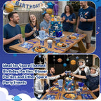 450 Pcs Space Birthday Tableware Set Decorations, Solar System Paper Plates - Image 4