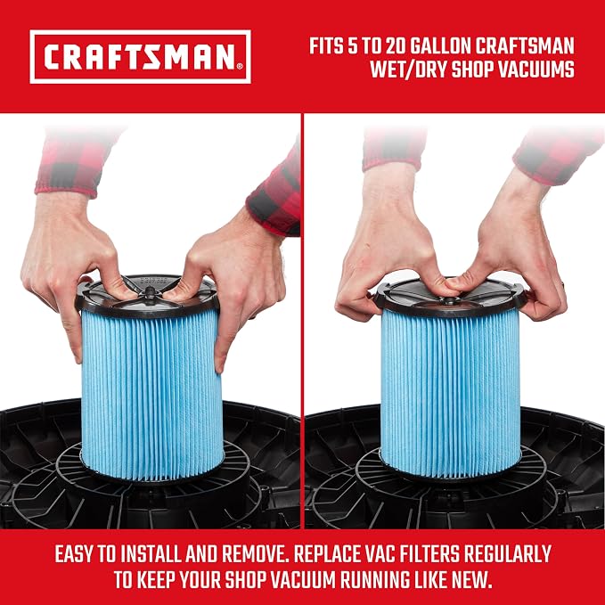 CRAFTSMAN CMXZVBE38751 Genuine 5-20 Gal. Fine Dust Wet Dry Vacuum Filter | Fits - Image 3