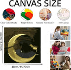 Painting by Numbers Kit for Adults Beginner, Night Bridge Moon Paint by Numbers - Image 6