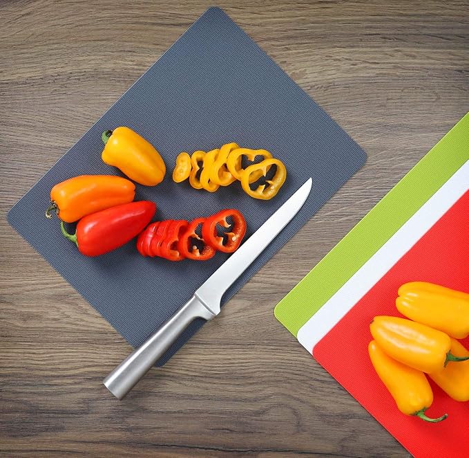 Dexas Heavy Duty Grippmat Flexible Cutting Board Set of Four, 8 by 11 inches - Image 6