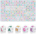 DoDoBeads 252 Pcs 10mm Chunky Square Letter Beads, Colorful Big Alphabet Beads by DoDoBeads