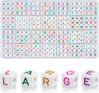 DoDoBeads 252 Pcs 10mm Chunky Square Letter Beads, Colorful Big Alphabet Beads by DoDoBeads