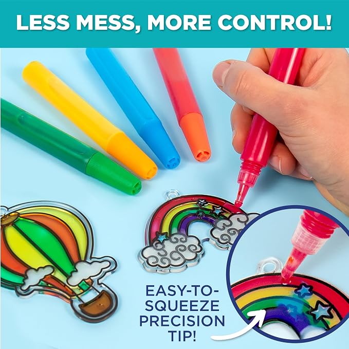 Horizon Group USA 10-Pack Suncatcher Art Pens – 10 Colors, 10ML Each – Kids’ - Image 4