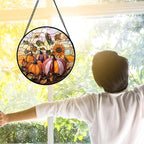 DASTOLL Stained Glass Window Hanging, Pumpkin Sunflower Suncatcher Diamond - Image 4