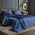 BEDELITE Satin Sheets Full Size Bed Set, Luxury Soft Navy Silky Sheet by BEDELITE