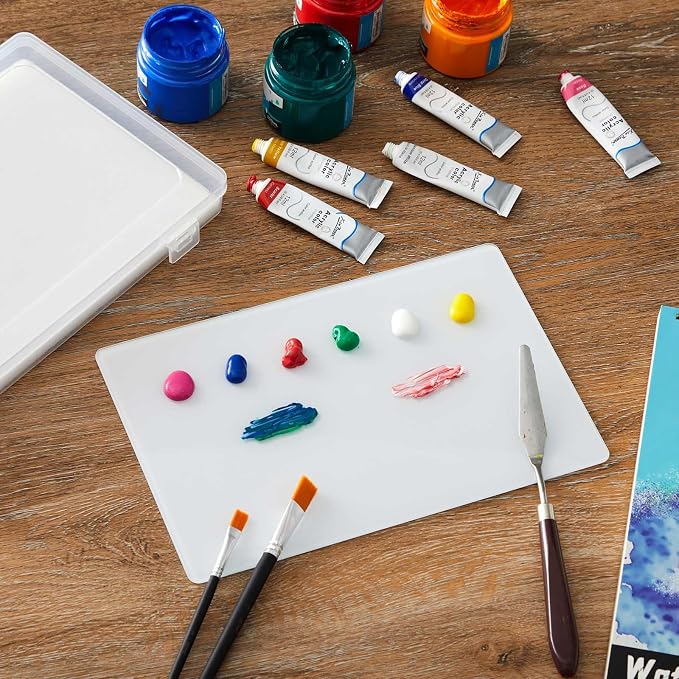 Nuanchu 1 Set Handy Glass Oil Paint Palette Included 10.2 x 6.8 x 1.2 Inches - Image 4