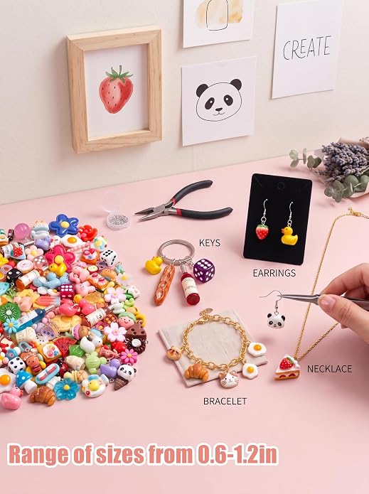 RQAYE DIY Cute Bracelet Charms, Resin Charms - Image 3