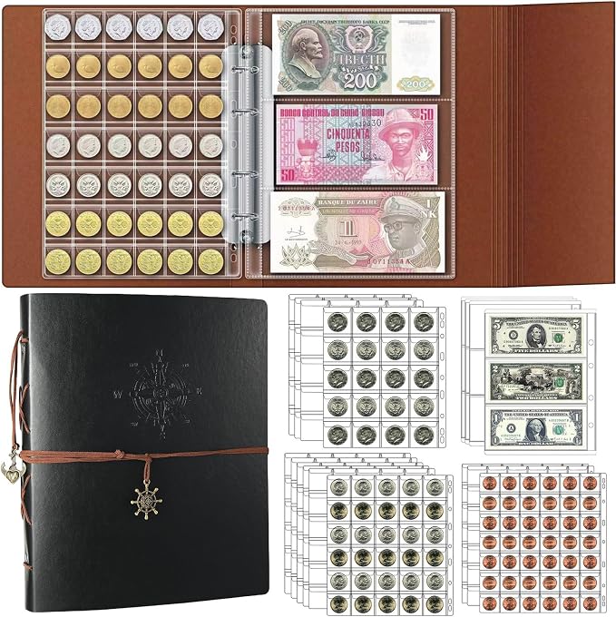 Ettonsun 398-Pocket Coin Collection Book, Coin Collection Supplies, Coin by Ettonsun