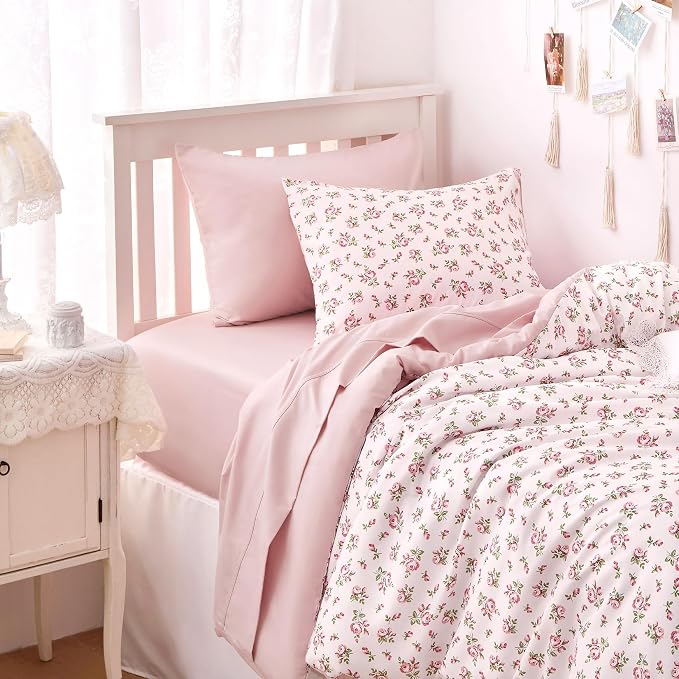 Wake In Cloud - Coquette Duvet Cover Set, Floral Cottagecore Flower Shabby Chic - Image 5