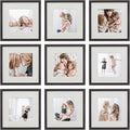 Sheffield Home 9 Piece Gallery Wall Frame Set, 12x12 Inch, Dark Oak by SheffieldHome