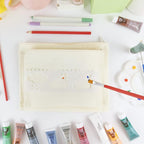 Koolmox Bulk Cosmetic Bags, Canvas Pencil Bag, Bulk Plain Beige Canvas Pouch - Image 3