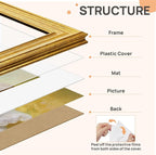 upsimples Vintage 12x16 Frame, Antique Gold Frame Displays 8.5 by 11 - Image 3
