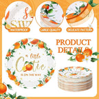 Funnymoom 60 Pcs 7 Inch Little Cutie Paper Plates Orange Baby Shower Plates - Image 3