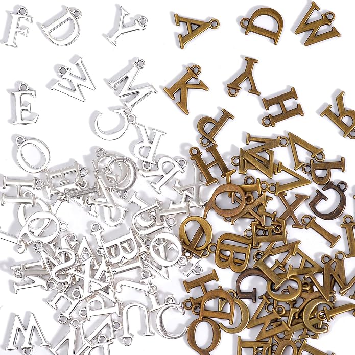 stino 200Pcs A-Z Metal Letter Charms by stino