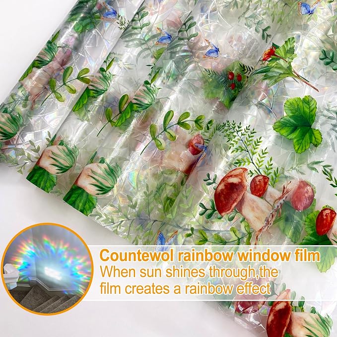 Countewol Privacy Window Films Stain Glass Cling No Glue Anti-UV Window Sticker - Image 9