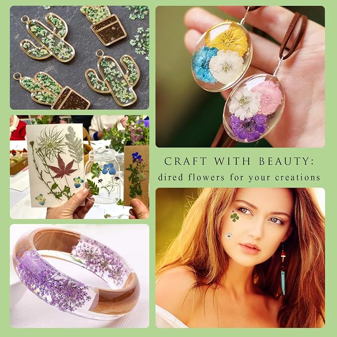 110+PCS Pressed Flowers for Resin Molds, Colorful-H | Real Dried Flower Leaves - Image 4