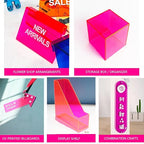 6 PCS Transparent Pink Cast Acrylic Sheets 8" x 12" x 0.118", Plexiglass - Image 2
