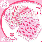 HunnmingRe 20 Pcs 10''x10'' Pink Bow Quilting Fabric Square Coquette Bow - Image 2