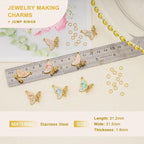 UMAOKANG 8pcs Colorful Enamel Butterfly Charm Bulk - Image 3