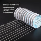 Necklace Chains for Jewelry Making, 78.7 Feet 10 Rolls Stainless Steel Jewelry - Image 4