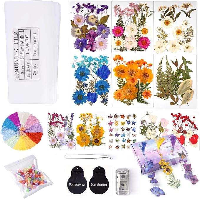 380Pcs Pressed Flower Bookmark Kit by AHTONG