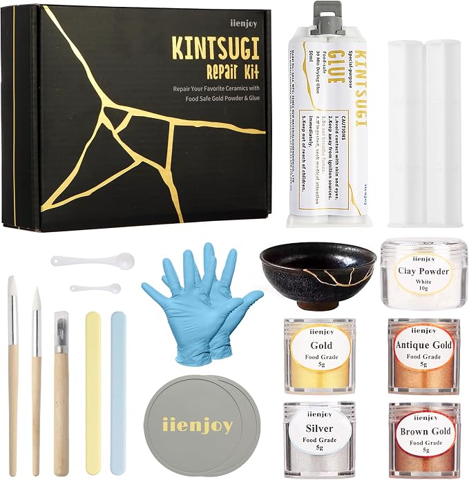 iienjoy Kintsugi Repair Kit, 4 Colors Food Safe Kintsugi Kit Repairs Broken by iienjoy