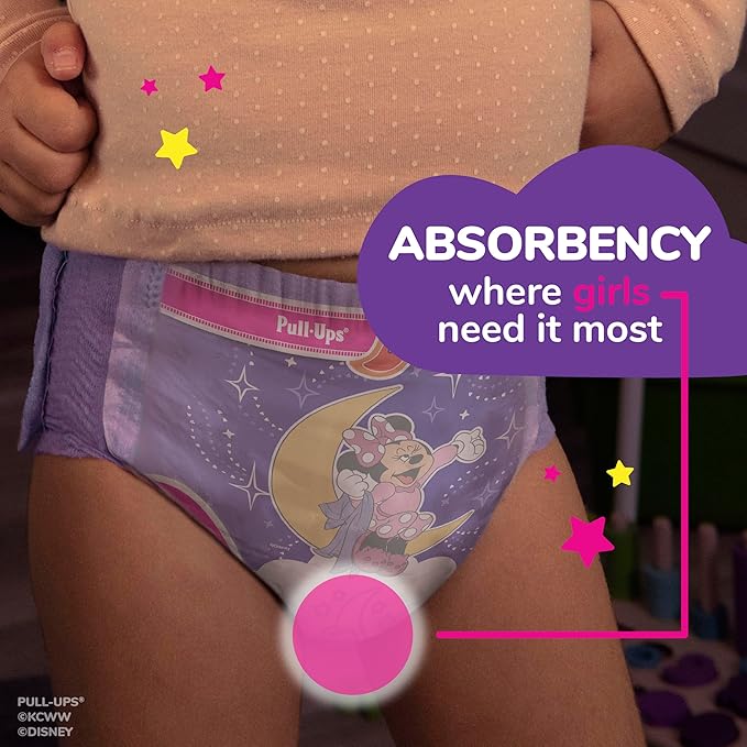Pull-Ups Girls' Night-Time Potty Training Pants, Size 4T-5T Overnight Training Underwear (38-50 lbs), 52 Ct