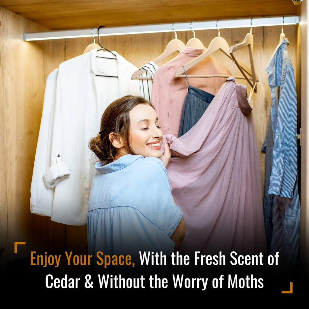 Dr. Killigan's Cedarwood Chip Canisters - Moth Repellent for Closets, Cedar Blocks for Clothes Storage, Drawer Deodorizers, 6 Reusable Tins with Wood Shavings