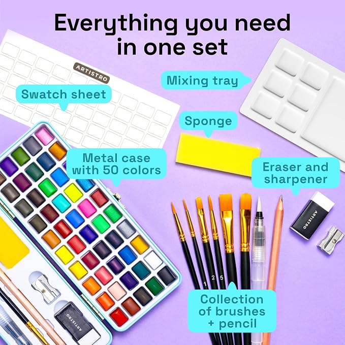 ARTISTRO Vivid Color Watercolor Paint Set - Image 2