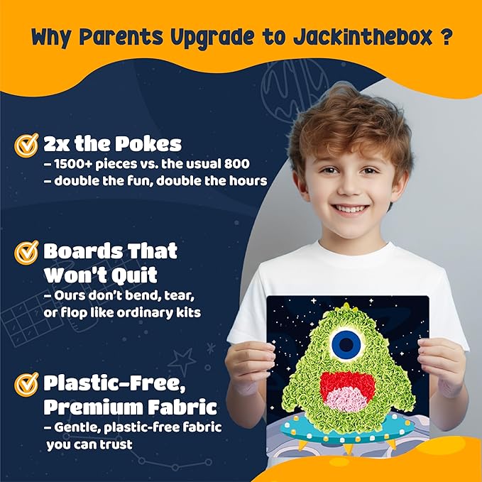 jackinthebox Poke Poke Art for Kids – Space Theme, Flower Pressing Kits - Image 4