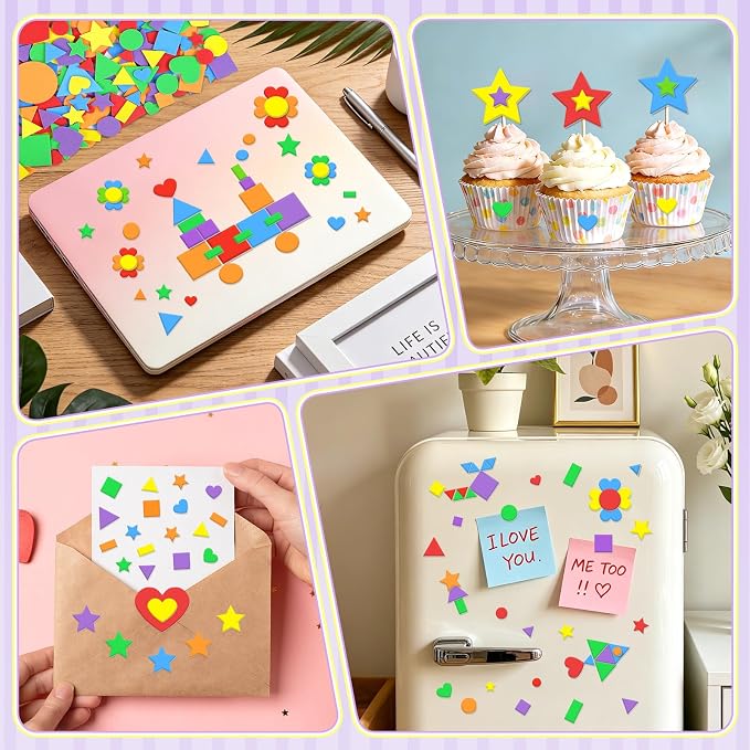 1200Pcs Foam Stickers Foam Shape Stickers - Image 8
