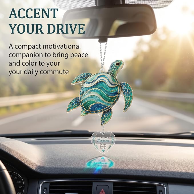 Devory Sea Turtle Gifts for Women, 4 Inch Acrylic Turtle Suncatcher for Windows - Image 8