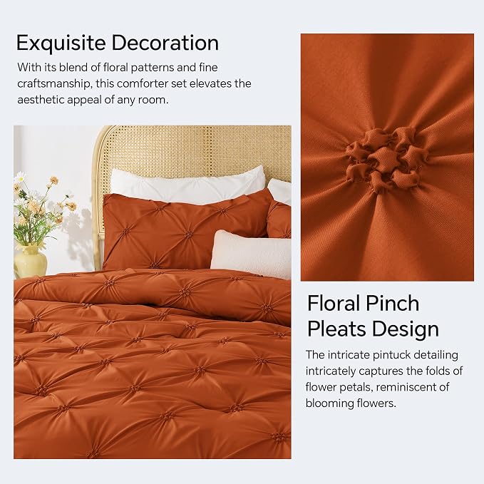 BEDELITE Burnt Orange Twin Comforter Set - Image 4