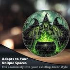 Skeleton Witches Halloween Metal Tin Sign Round Wall Decor Green Magic Potion - Image 6
