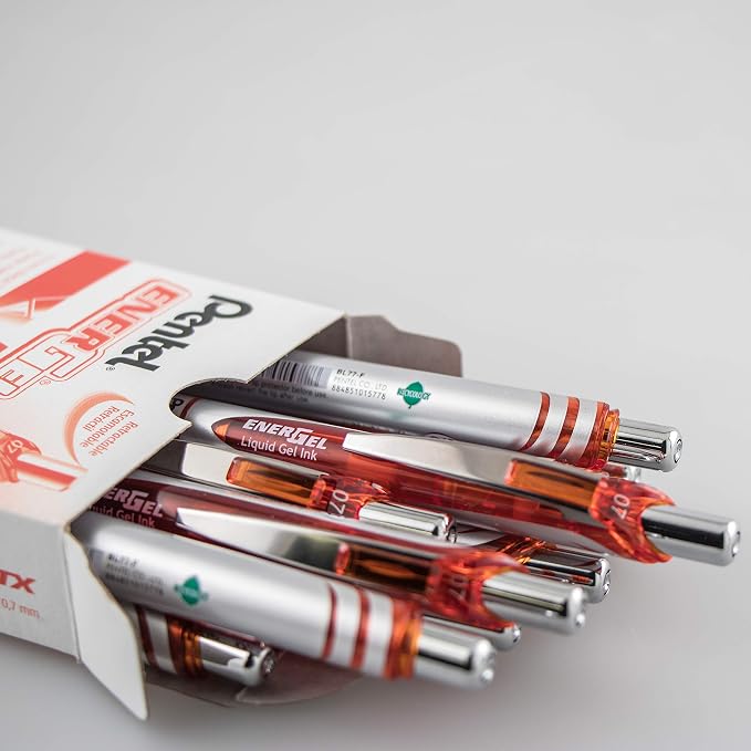 EnerGel RTX Retractable Liquid Gel Pen, Metal Tip, Medium Line, Box of 12 - Image 2