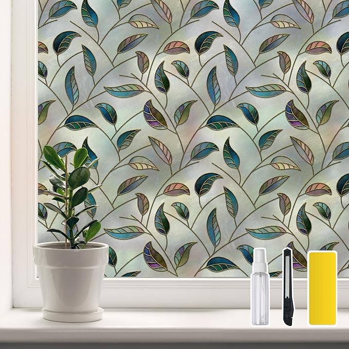 DKTIE Window Privacy Film Frosted Glass Static Cling UV Sun Blocking Heat by Dktie