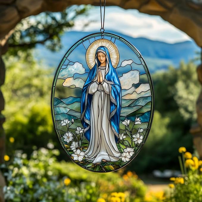 Virgin Mary Christmas Acrylic Window Hanging Suncatcher Ornament Opaque Mother by Unknown