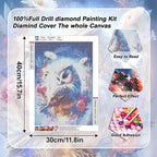 VeGuude Diamond Art Kits for Adults, Full Drill Owl Diamond Painting Kits for - Image 3