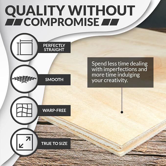 Basswood Sheets for Crafts 1/8 inch, 3mm Plywood Sheets for Laser Cutting - Image 2